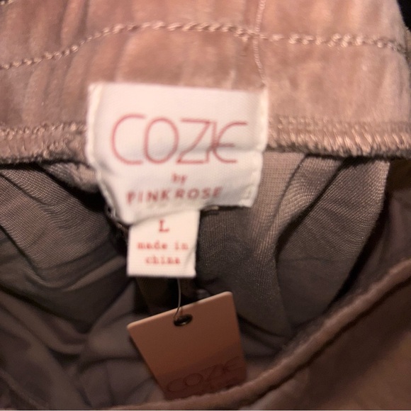 Cozie by Pink Rose Cozy Tan Women's Pants - Picture 4 of 5
